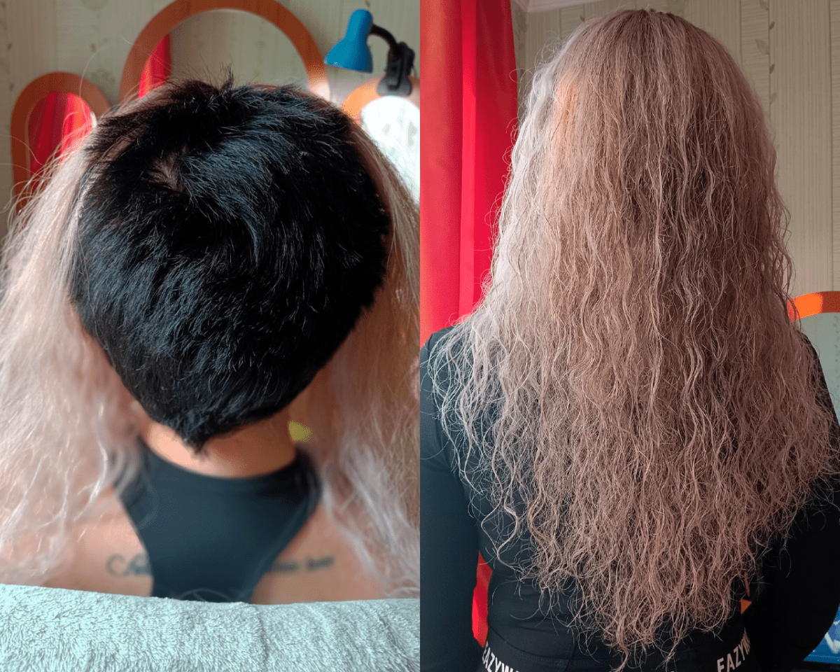 Нарастили на короткие волосы фото до и после
